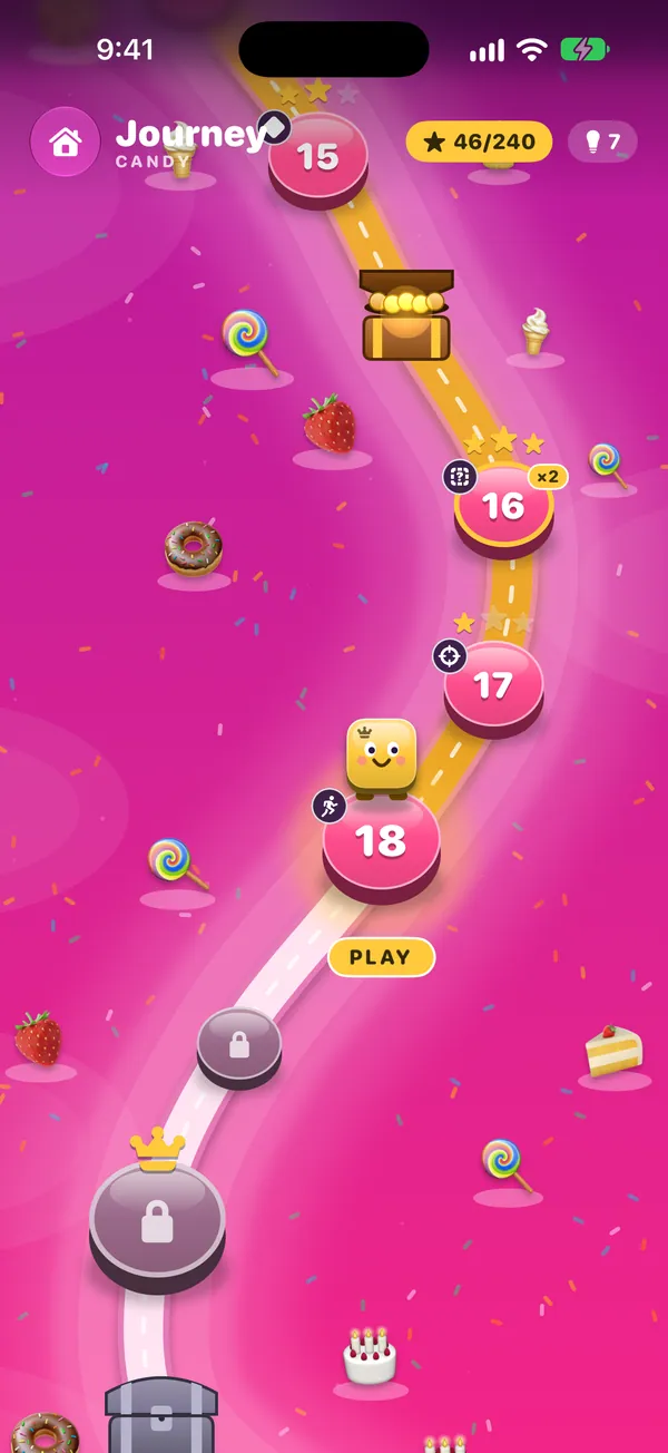 Journey map, Candy world