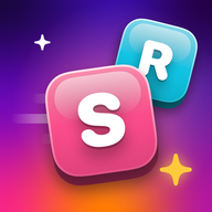 The Spellrush app icon: a pink S tile and a blue R tile on a purple glow